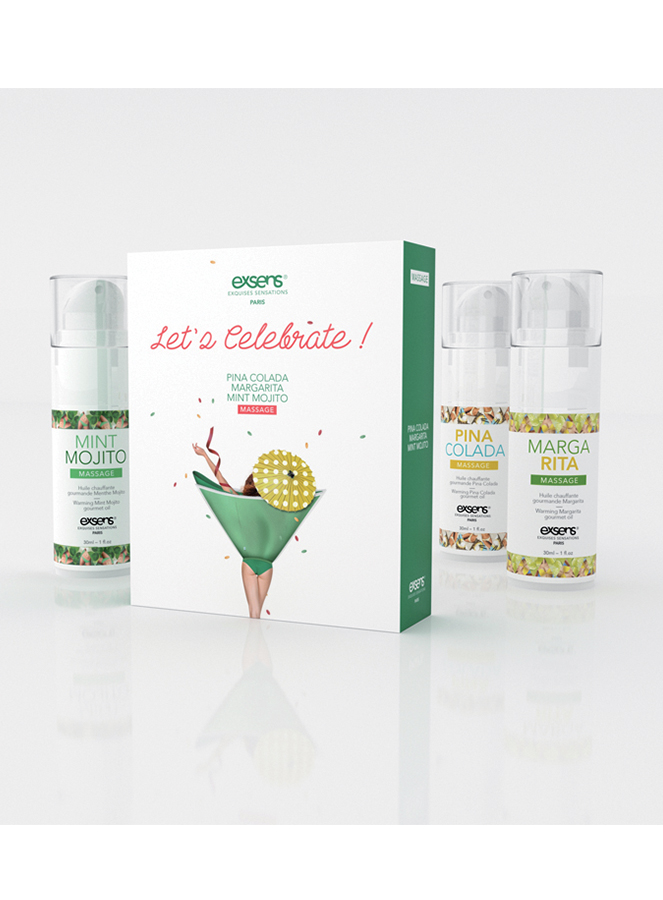 Coffrets 3 huiles de massage  -  Let's celebrate