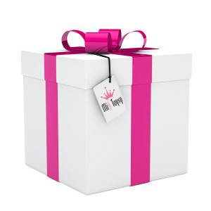 christmas white gift box red ribbon signboard